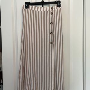 H&M Striped Midi Skirt